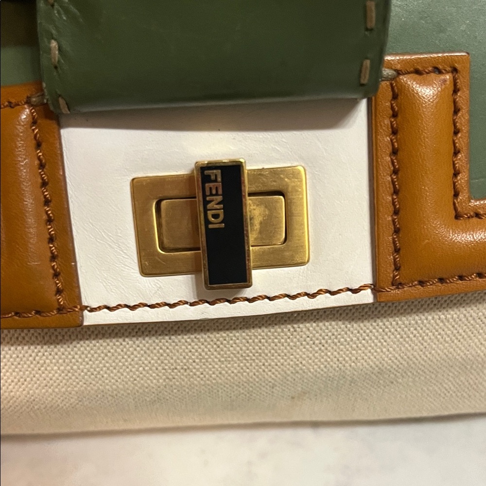 Fendi Silvana Leather and Canvas Two way bag. - Picture 4 of 16